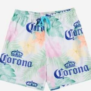 Corona Leaf Print Swim Shorts
